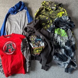 Boys BUNDLE of FIVE Size Large Sweatshirts (Star Wars, Avengers, Under Armour)
